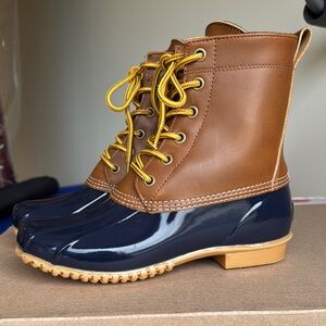 Bass Brown and Blue Winter Duck Boots Waterproof Design